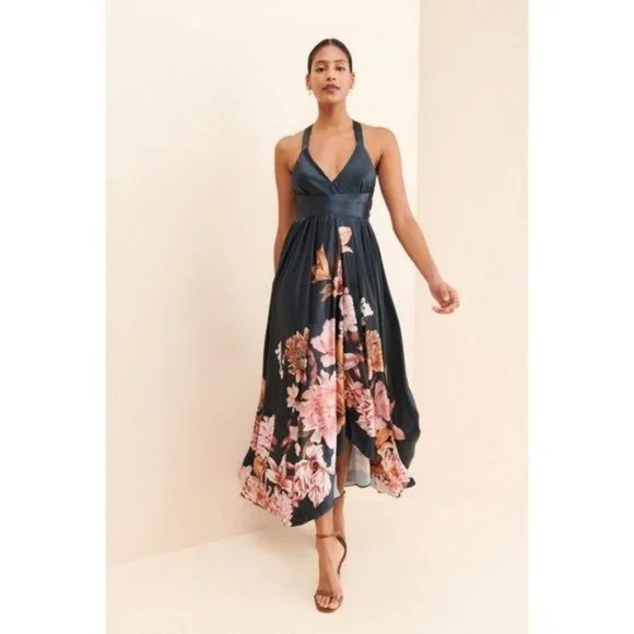 chinese dress ladies A.L.C. Alejandra Dress Riviera – blueandcream